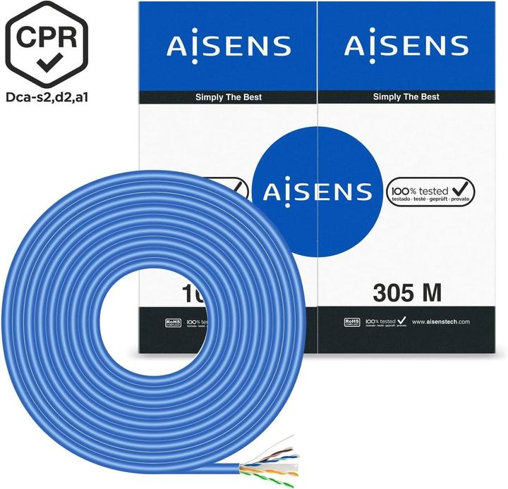 Produktbild Aisens BOBINA CABLE RED RJ45 LSZH CPR Dca CAT.6 UTP 305M AZUL (CAT6, 305 m)