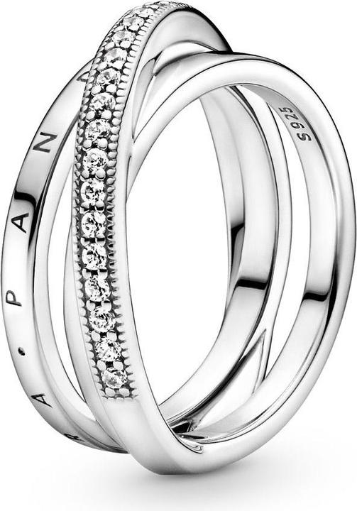 Produktbild Pandora Logo Crossover Pavé Triple Band Ring (50)