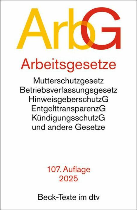 Actual product image Arbeitsgesetze (German, Reinhard Richardi, 2025)