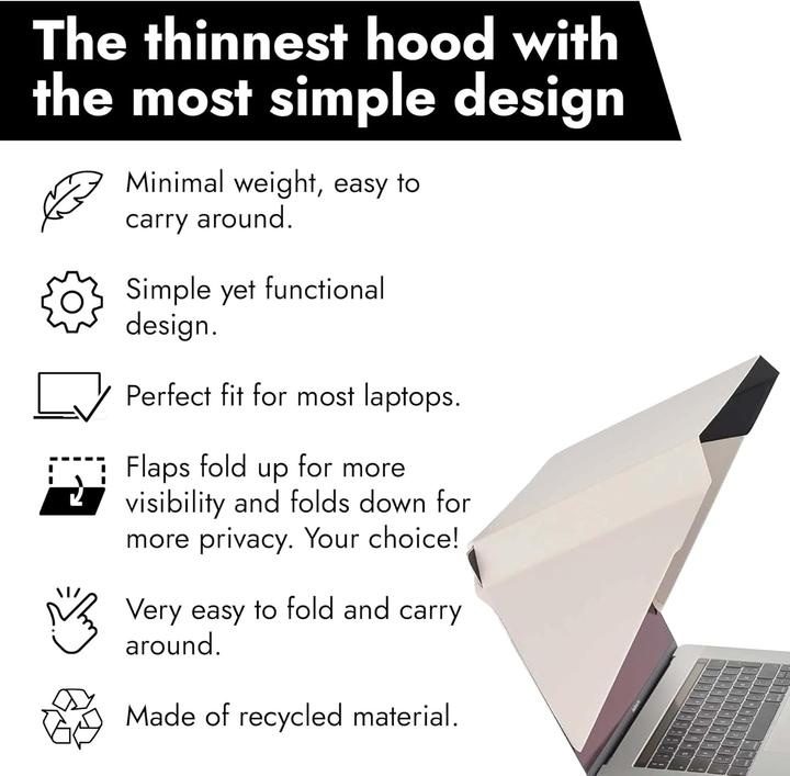 Immagine prodotto Philbert Design Philbert - Parasole e Cappuccio Privacy Universale 12-14" Ultra Slim, Bianco (12, 13)