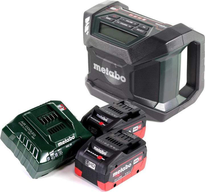 Actual product image Metabo R 12-18 DAB+ BT Battery construction site radio 12-18 V DAB+ Bluetooth + 2x battery 5.5 Ah + charger (AM, DAB+, FM, Bluetooth)