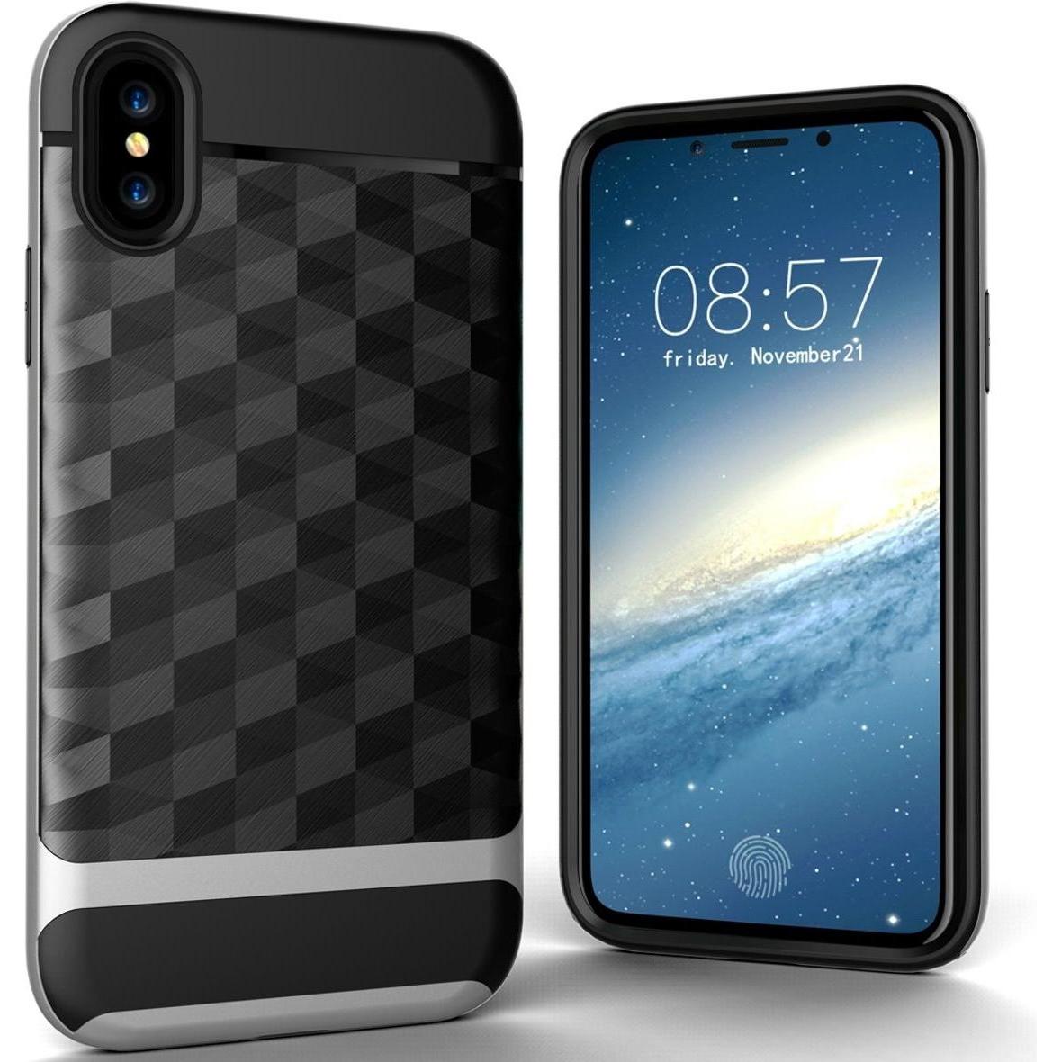 König Design Apple iPhone X Hülle Case Handy Cover Schutz Tasche Schutzhülle Bumper Silber (Apple iPhone X), Smartphone ...