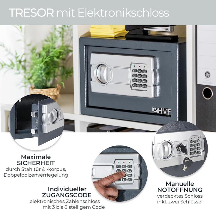 Produktbild HMF Tresor Möbeltresor mit Elektronikschloss (31 l)
