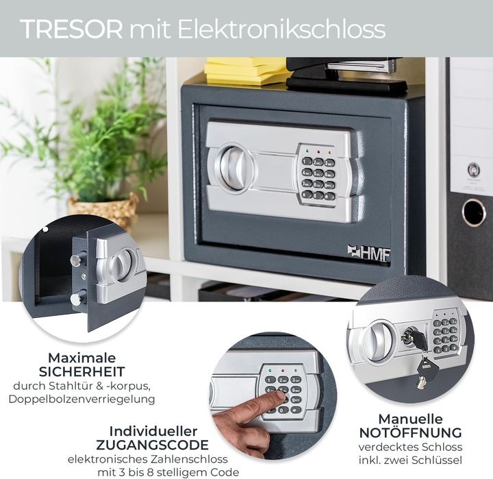 Actual product image HMF Tresor Möbeltresor mit Elektronikschloss (31 l)