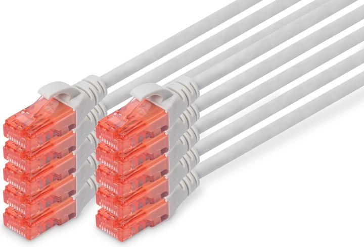 Actual product image Digitus CAT 6 U/UTP patch cord - LSZH, 10 pieces (U/UTP, CAT6, 0.50 m)