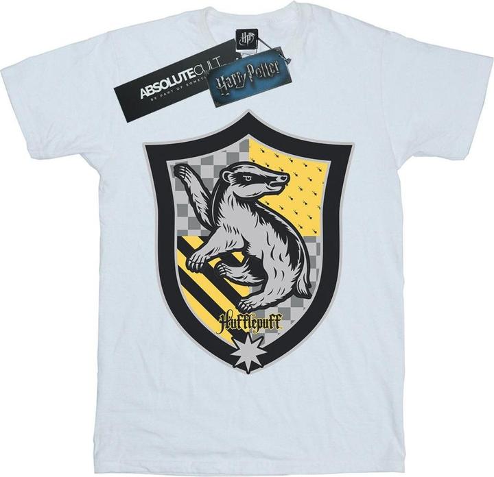 Actual product image Girls Hufflepuff Crest Flat Cotton T-Shirt (152, 158)