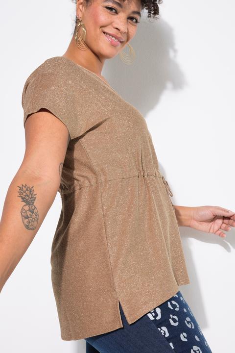 Actual product image Miamoda T-Shirt, A-Linie, glitzernder Jersey, Taillen-Tunnelzug (48)