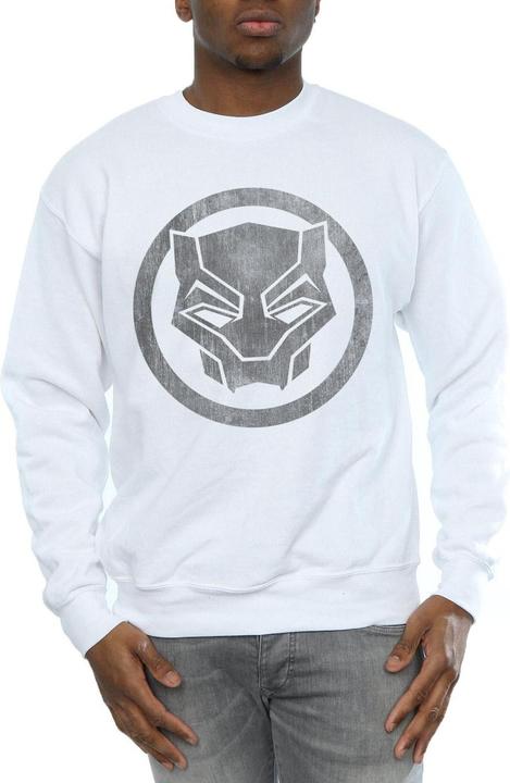Actual product image Mens Black Panther Distressed Icon Cotton Sweatshirt (XL)