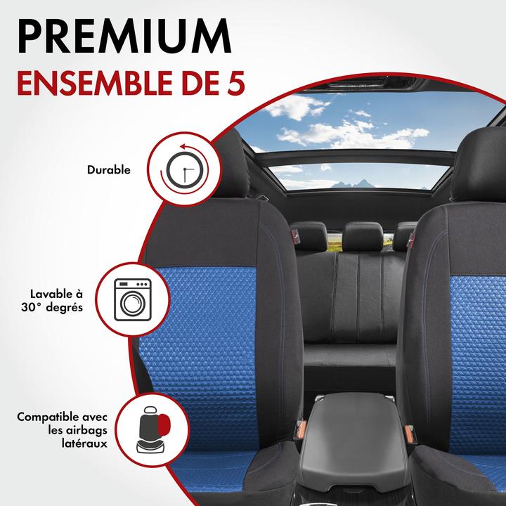 Produktbild Walser Autositzbezug ZIPP-IT Premium Avignon, PKW-Schonbezüge Komplettset mit Reiverschluss-System schwarz