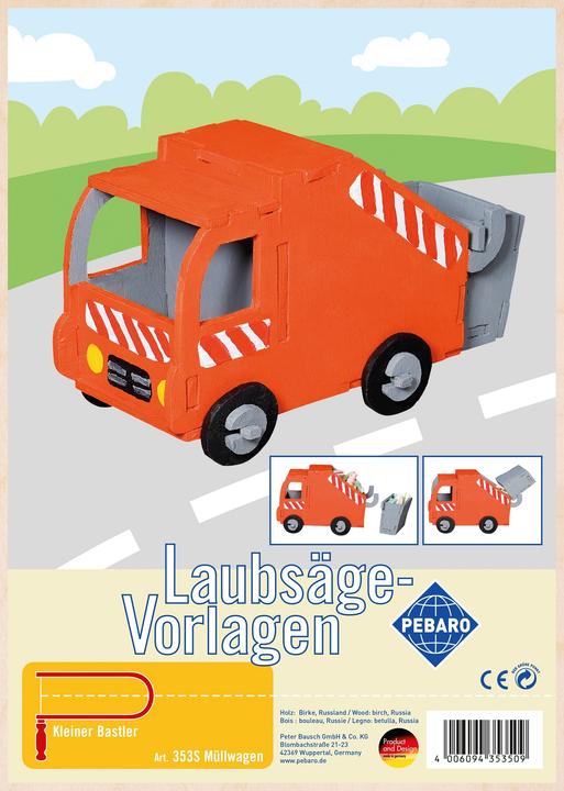 Produktbild Pebaro Laubsägevorlage Müllwagen