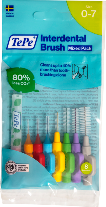 Actual product image TePe Interdental brushes Original Mixed Pack ISO 0-7 (8 x, 1.30 mm)