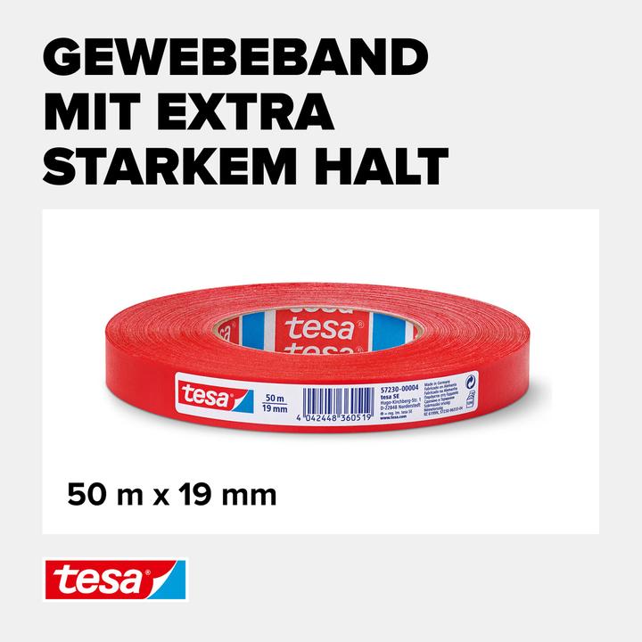 Actual product image tesa EXTRA POWER PERFECT fabric tape, fabric-reinforced duct tape (19 mm)