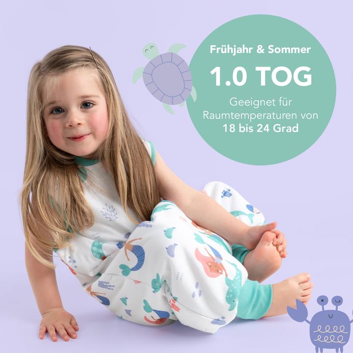 Actual product image Schlummersack Sleeping Bag with Feet & Foldable Feet Covers - 1.0 TOG (80 cm, 1.0 TOG, Spring, Autumn)