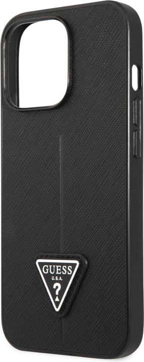Image du produit Guess case for iPhone 13 Pro / 13 6.1" GUHCP13LPSATLK black hard case Saffiano Triangle Logo (Apple iPhone 13, Apple iPhone 13 Pro)