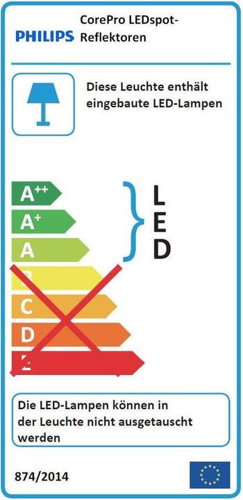 Energy Label Philips Professional CorePro LEDspot (E27, 410 lm, 1 x)