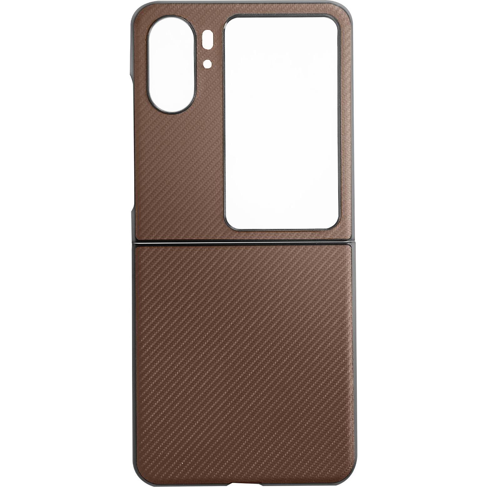Avizar Carbon Handyhülle Series (Oppo Find N2 Flip), Smartphone Hülle, Braun