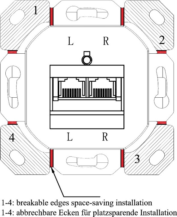 Produktbild Goobay CAT 6 Universaldose inkl. Aufputzmontage-Rahmen 2x RJ45 Netzwerkdose geschirmt