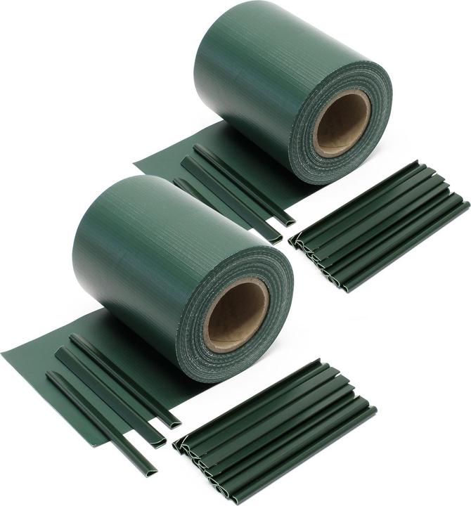Wiltec Green Garden Fence Roll 70 m x 19 cm, made of 650 g/m² PVC with 40 Clips (7000 cm)