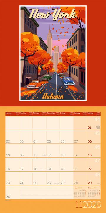 Image du produit Vintage Voyage - Reiseposter - Kalender 2026 - 30x30 (30 x 30 cm, Couverture rigide, Anglais, Français)