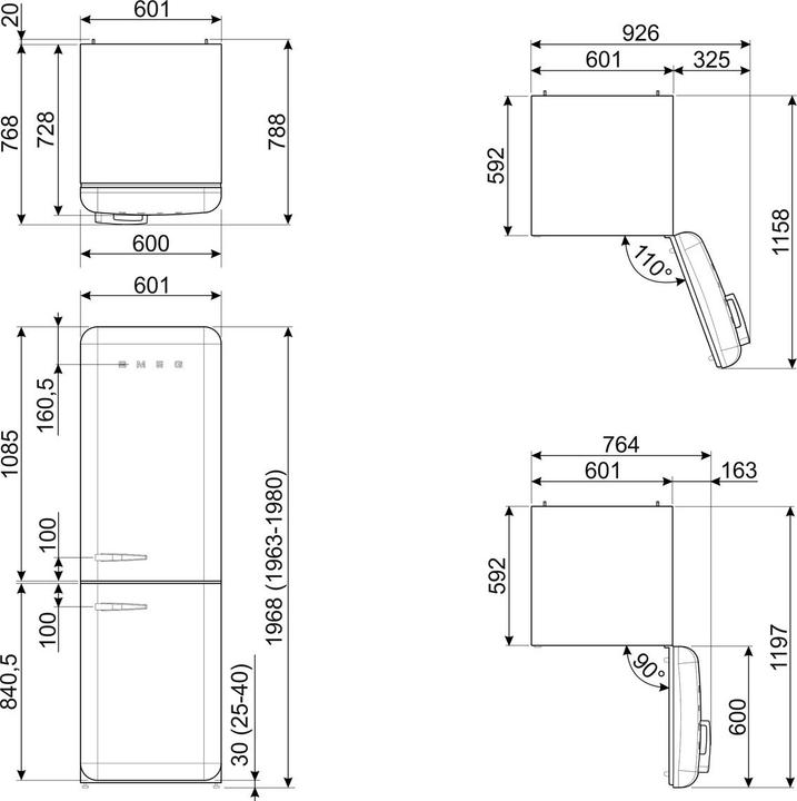 Immagine prodotto Smeg Stile retrò FAB32RWH5 (331 l)