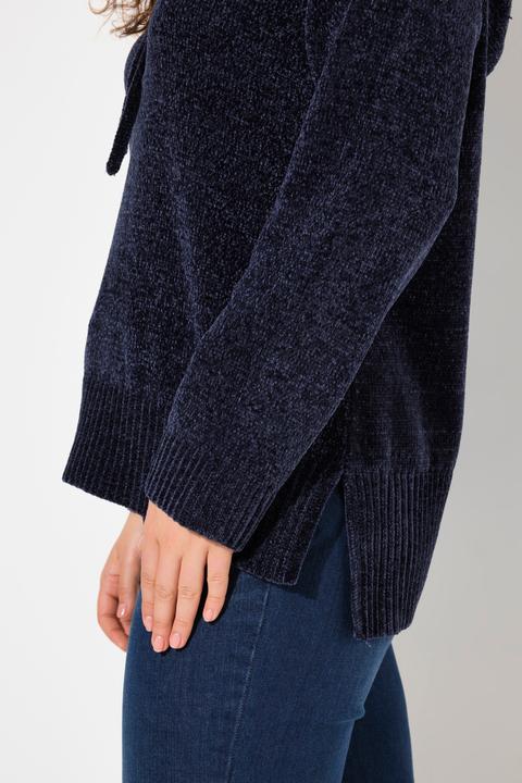 Produktbild Ulla Popken Chenille-Hoodie, Kapuze, Kordel, Langarm (50, 52)