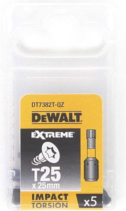 Actual product image DeWalt DT 7382 T Torsion Extreme Impact Bit screwdriver impact T25 25 mm 5 pieces (25mm)