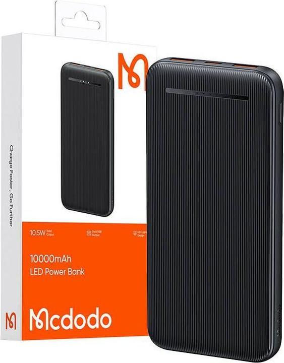 Actual product image Mcdodo Power Bank MC-4631 Dual USB,10000mAh, 10.5W (black) (10000 mAh, 10.50 W, 37 Wh)