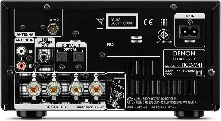 Produktbild Denon D-M41 - Home-Audio-Minisystem - Schwarz - 60 W - 2-Wege - 12 cm - 2,5 cm (Bluetooth, CD Player, 1x 60 W)