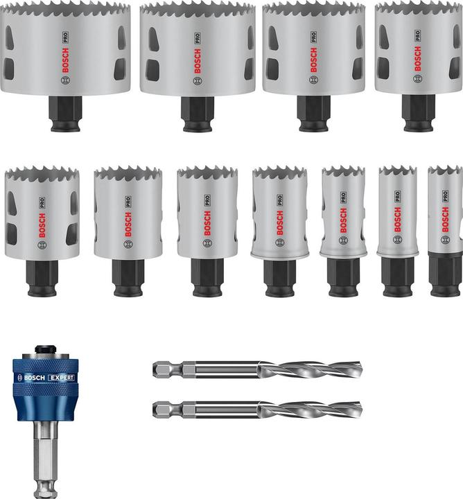 Produktbild Bosch Professional Zubehör PRO Multi Material PC Plus Lochsägen-Set, 14-tlg. (20, 22, 25, 32, 35, 40, 44, 51, 60, 68, 76 mm)
