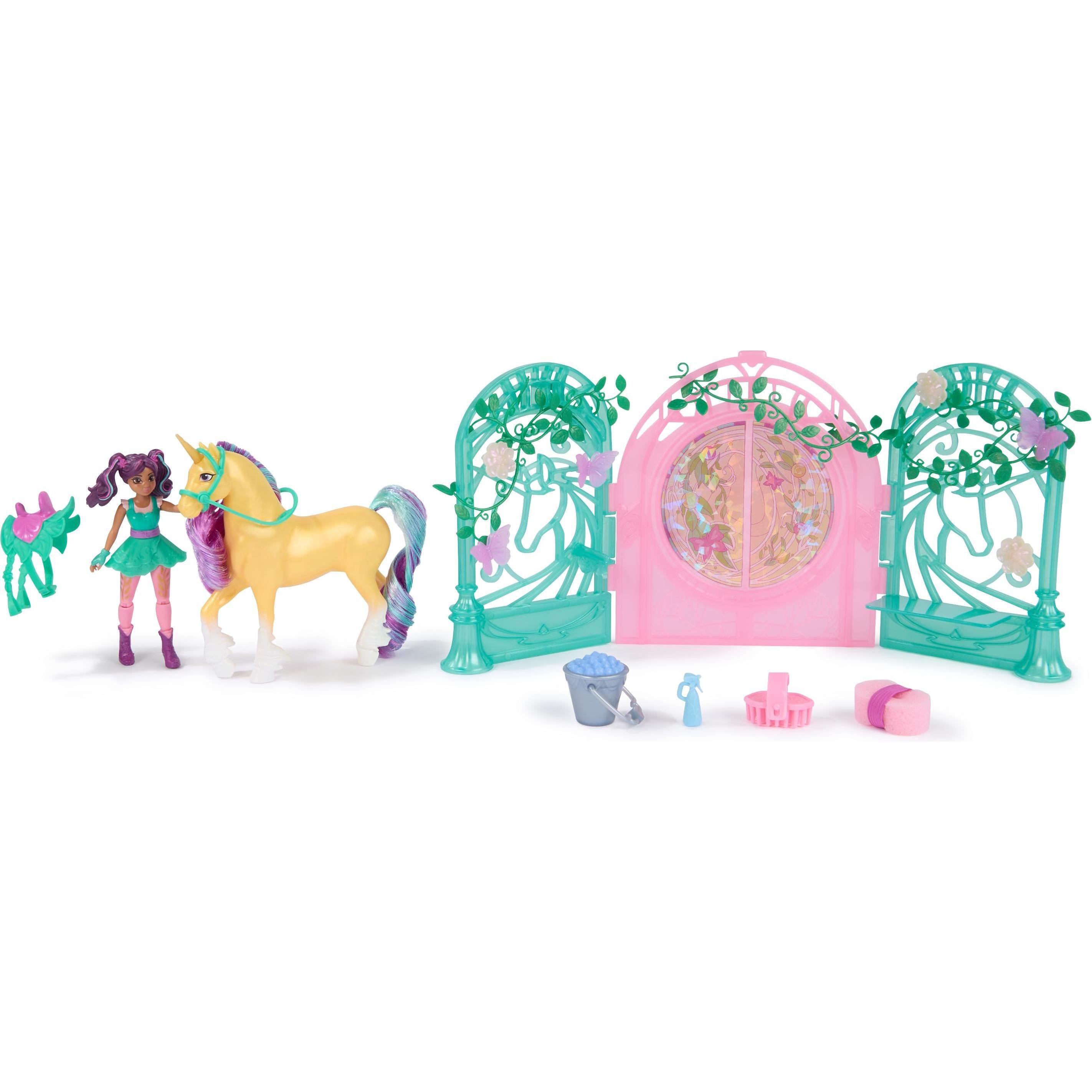 Thumbnail - Unicorn Academy - Small Doll Ava & Leaf Stall Spielset