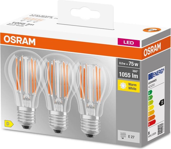 Actual product image Osram Led Base Classic A (E27, 7.50 W, 1055 lm, 3 x, D)