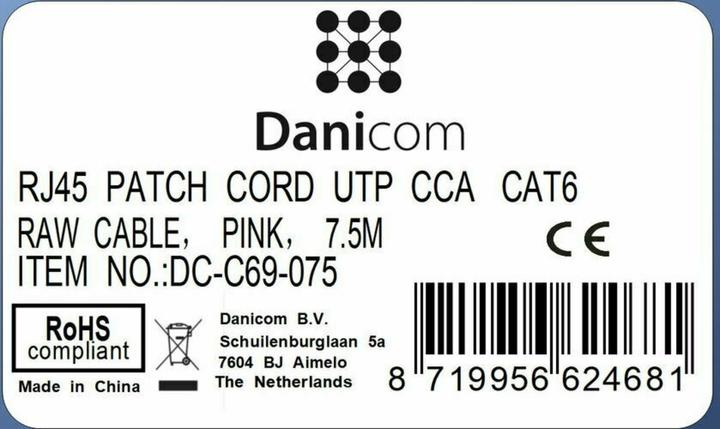 Produktbild Dsit CAT 6 Netzwerkkabel U/UTP (CAT6, 7.50 m)