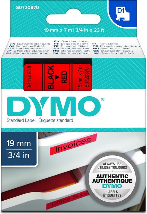 Productafbeelding Dymo S0720870 Standaard tape (1.90 cm, Rood)