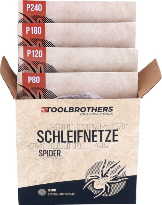 Produktbild Makita BO 5031 J Exzenterschleifer Schleifmaschine 300 Watt 125 mm + Toolbrothers SPIDER Schleifset (Exzenterschleifer, 300 W)