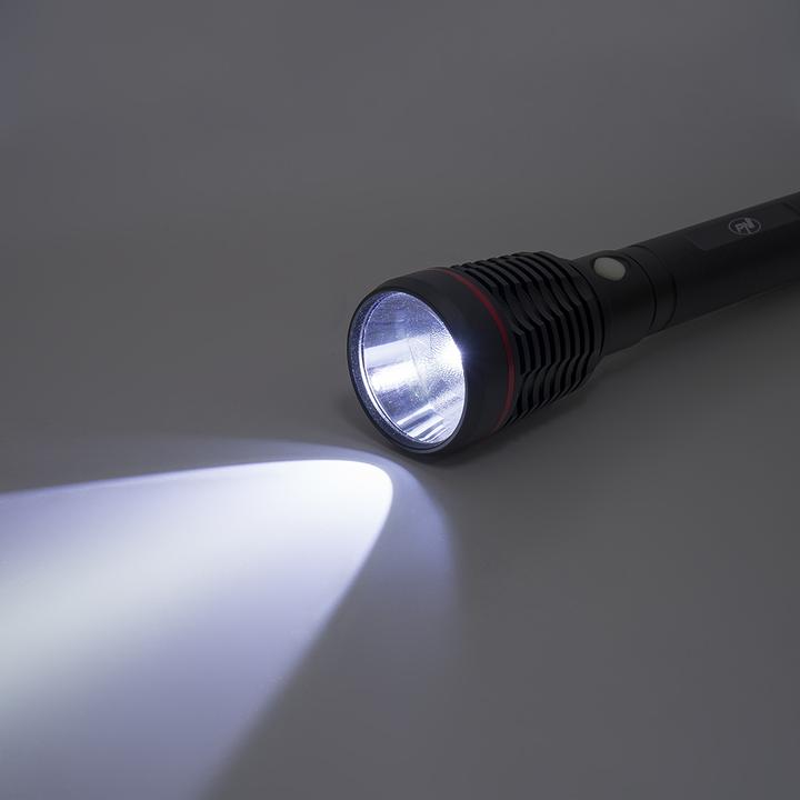 Actual product image PNI Adventure F420 aluminium torch with LED 1000 lm up to 420 m, 8000 mAh battery, works 10 s