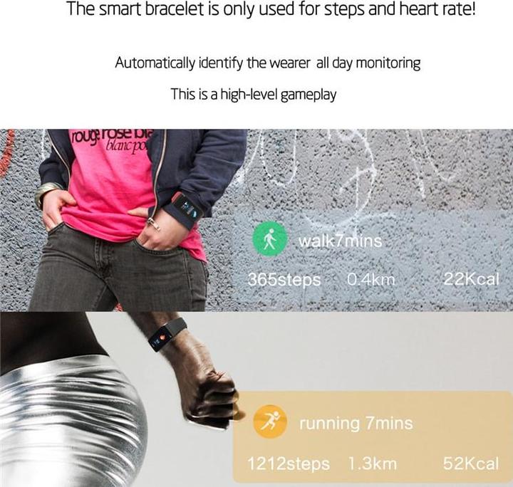Image du produit JTI Traceur d'activité F1 Plus WearFit avec écran couleur - Rouge