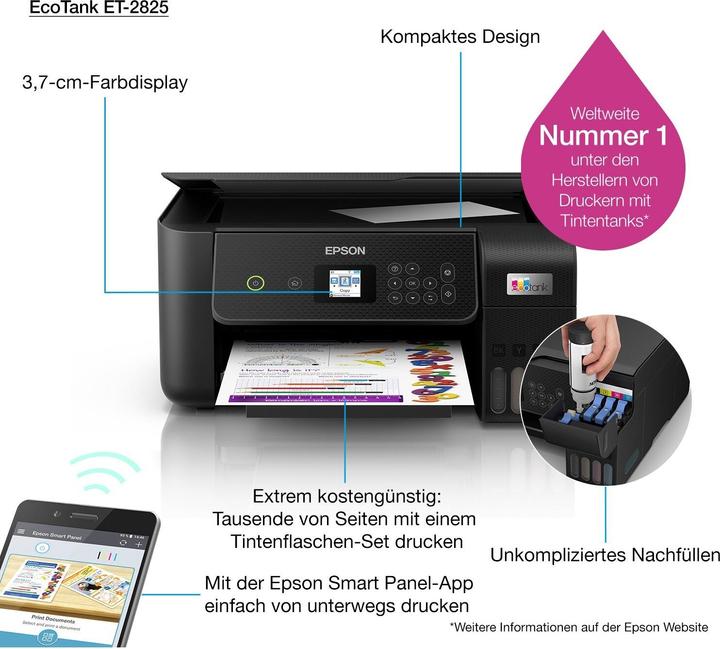 Image du produit Epson ET-2825 (Réservoir d'encre, Couleur)