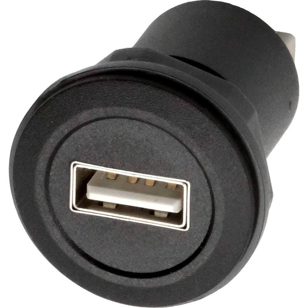Exsys Einbau-Adapter USB-A BU-BU (USB-A), Data + Video Adapter, Schwarz