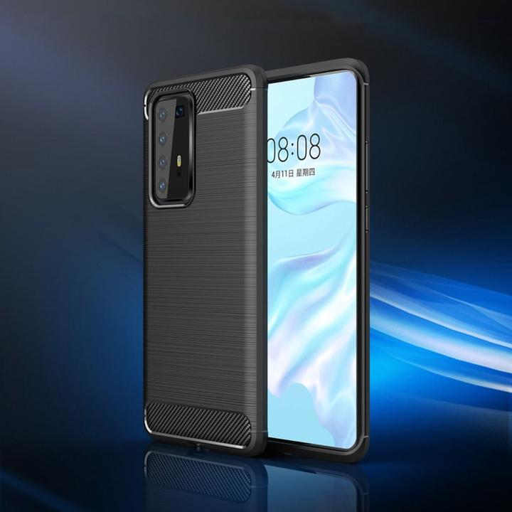 Produktbild König Design Hülle Handy Schutz für Huawei P40 Pro Case Cover Bumper Carbon Optik Schwarz (Huawei P40 Pro+)