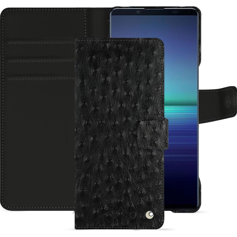 Noreve Lederschutzhülle Sony Xperia 1 V (Sony Xperia 1 V), Smartphone Hülle, Schwarz