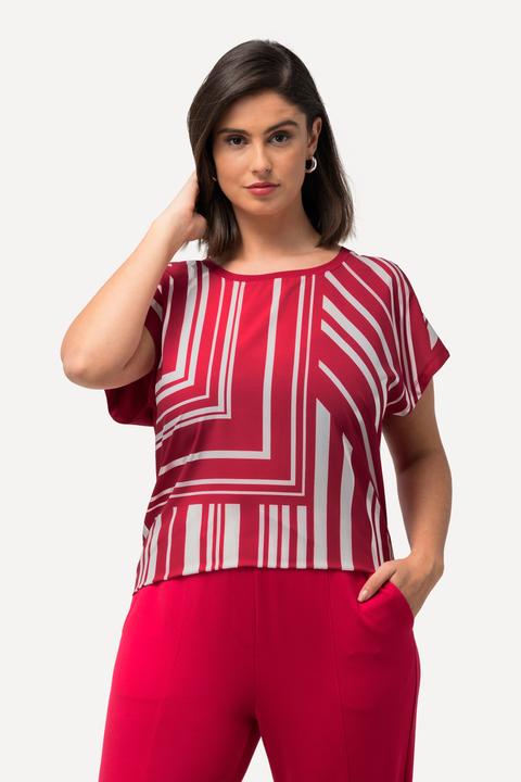 Produktbild Ulla Popken T-Shirt, Streifenmix, Oversized, Rundhals, Halbarm (56)