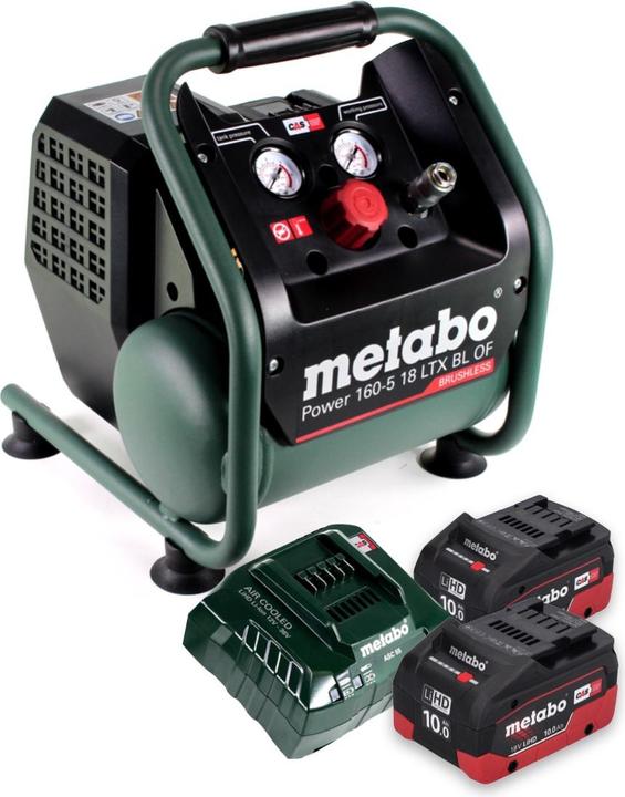 Produktbild Metabo Power 160-5 18 LTX BL OF Akku Kompressor 18 V 8,0 bar Brushless + 2x Akku 10,0 Ah + (5 l, 8 Bar)