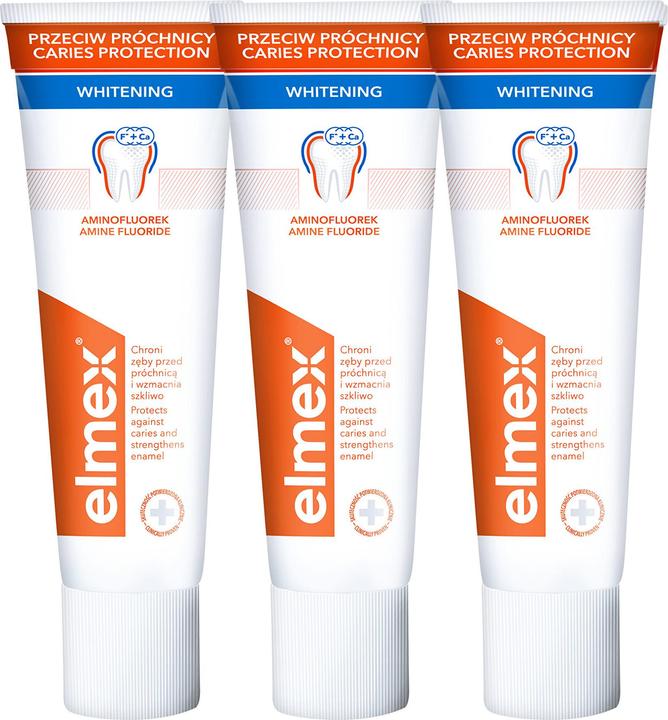 Produktbild Elmex Whitening toothpaste Caries Protection Whitening 3 x 75 ml