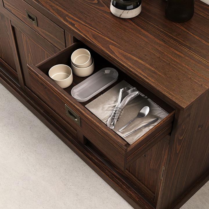 Image du produit IDIMEX Sideboard 3 Türen SAVONA (160 x 45 x 84 cm)