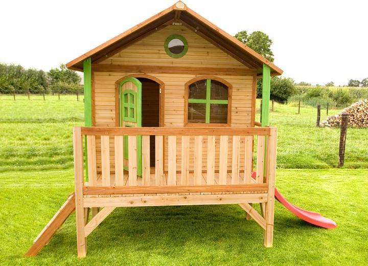 Actual product image Axi Stef Playhouse Brown/Green - Red Slide