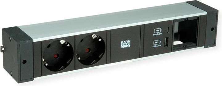 Immagine prodotto Bachmann Binario per scrivania 2xCEE7/3 1xUSB A&C 22W 1xCM 2.0m GST18 - 2 m - 2 prese AC - Interno (2x, CEE 7/3, 2 m)
