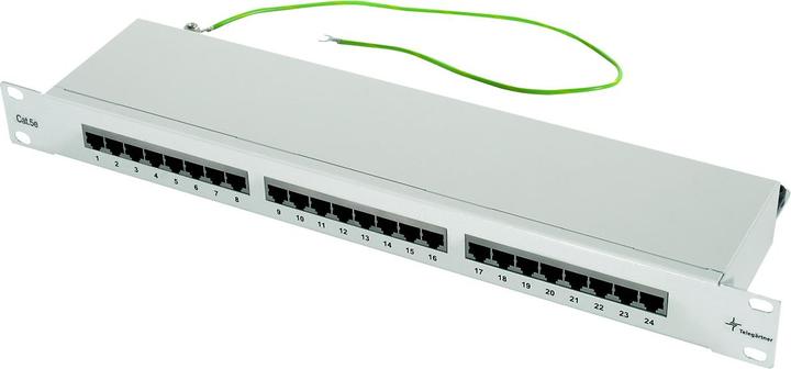 Telegärtner TELEGAERTNER Patchpanel Cat5e 24Port RJ45 1HE 48,3cm 48,30cm (19") lichtgrau (26.11.0523)