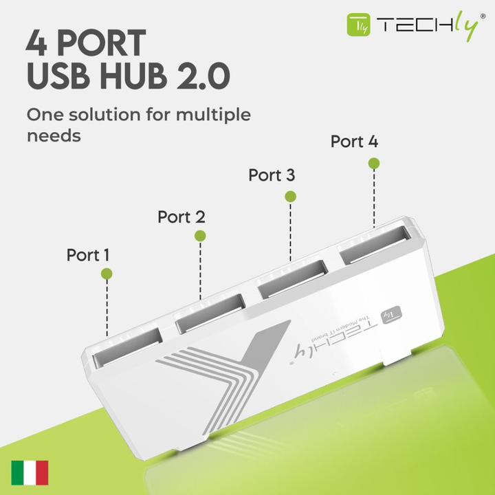 Actual product image Techly IUSB2-HUB4-WHTY (USB-A, 4 ports)
