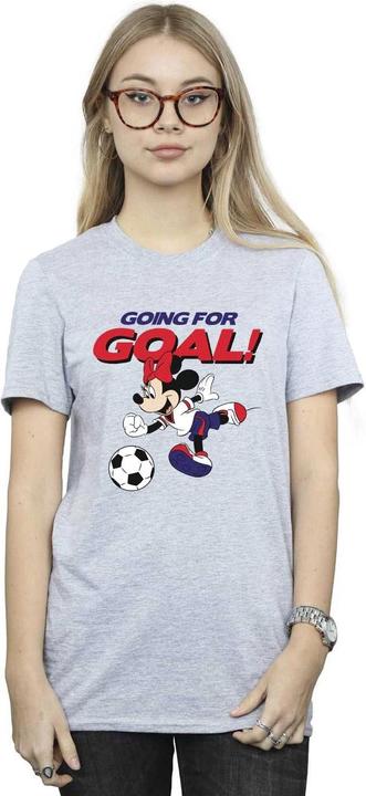 Actual product image Disney Womens/Ladies Minnie Mouse Going For Goal Cotton Boyfriend T-Shirt (XL)