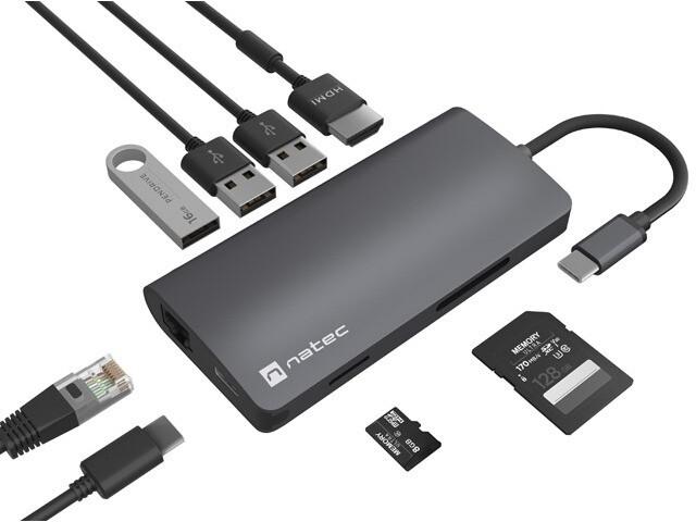 Actual product image Genesis HUB USB-C 8 IN 1 FOWLER 2 3X USB 3.0 HUB HDMI 4K USB-C (USB-C, 8 ports)